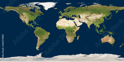 3D illustration of a highly detailed world map. Elements of this image furnished by NASA.