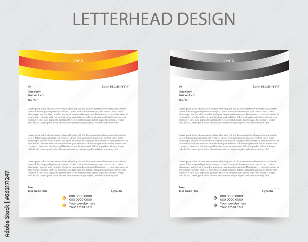 Obraz premium modern business letterhead in abstract design,Abstract Letterhead Design Modern Business Letterhead Design Template.