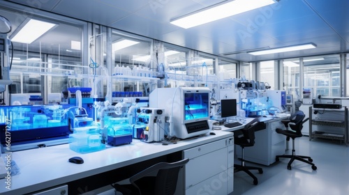 A high-tech laboratory with scientific equipment for a research setting