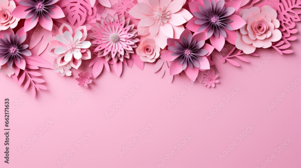 A paper-cut pink background for a crafty feel A paper-cut pink background for a crafty feel