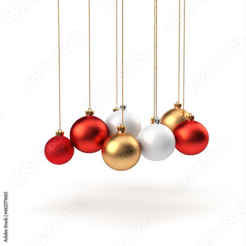 Christmas balls isolated on white background. Xmas decoration baubles