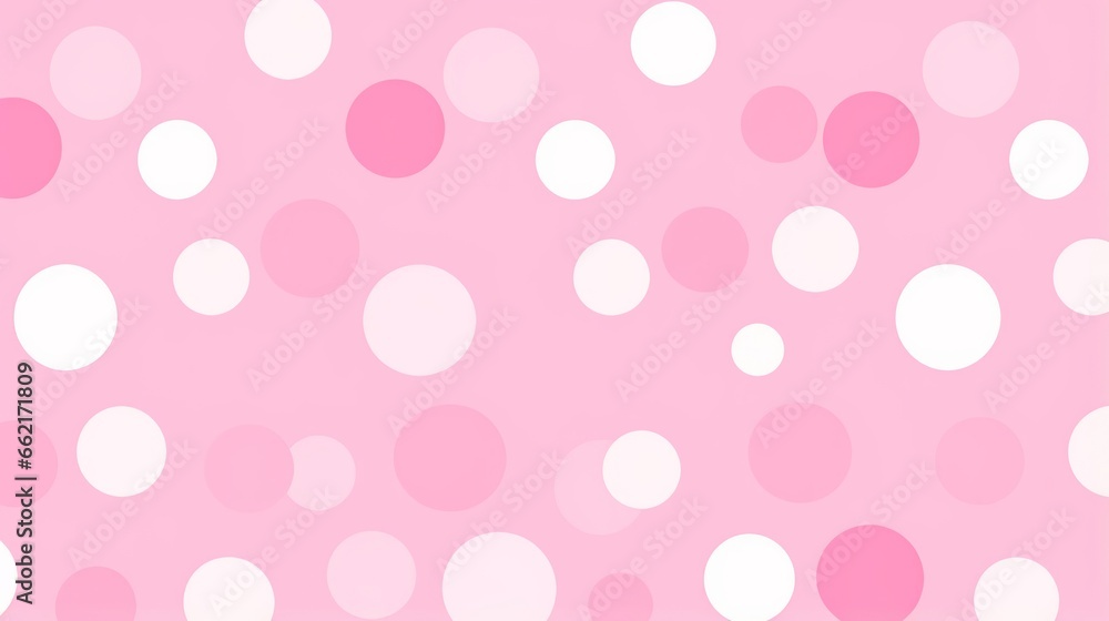 A polka dot pink background for a playful theme - obrazy, fototapety, plakaty 