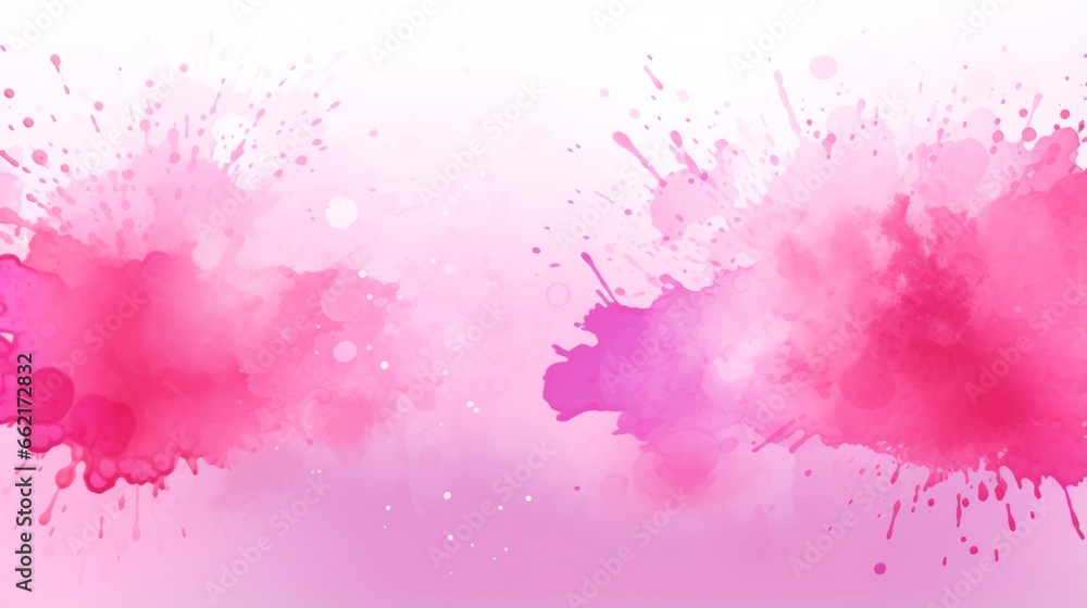 A watercolor splash pink background with vibrant colors