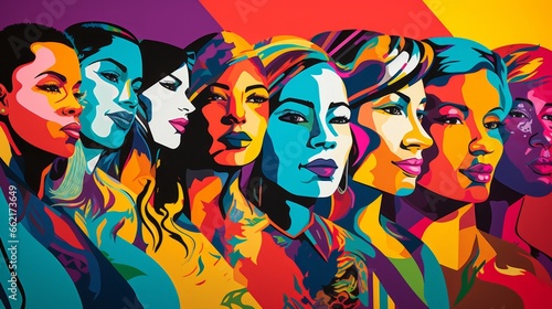 Colorful pop art mural celebrating diversity