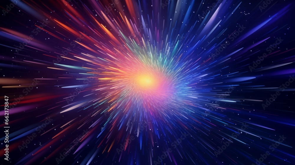 Cosmic hyper zoom illustration with starry patterns