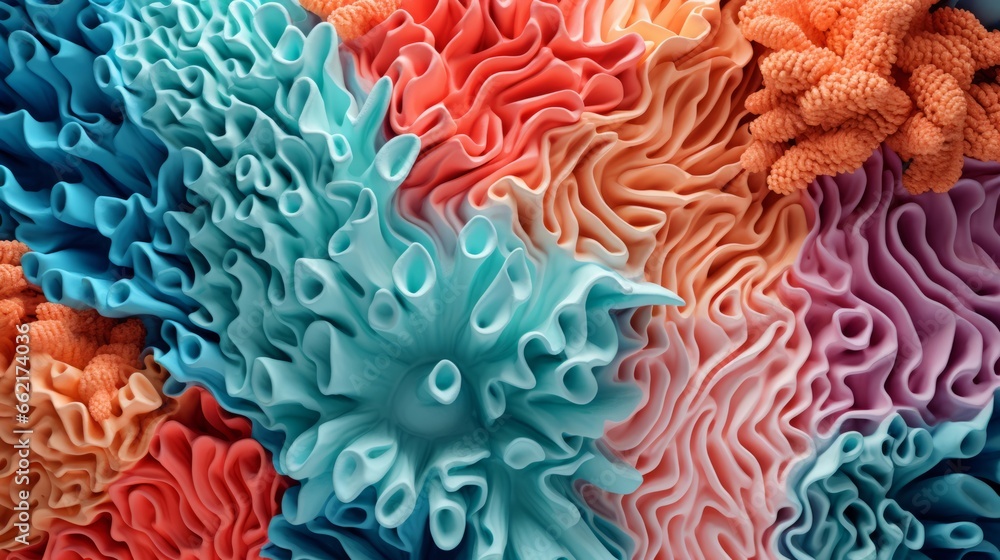 Hyperzoom into the texture of a coral reef