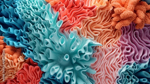 Hyperzoom into the texture of a coral reef