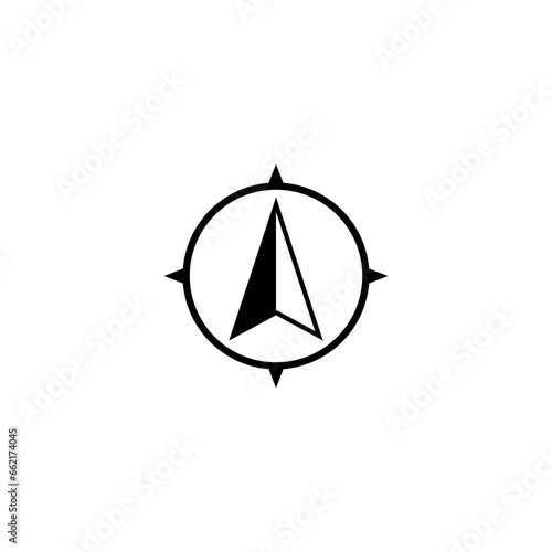 North direction compass icon isolated on transparent background