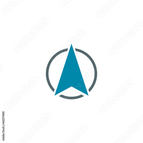 North direction compass icon isolated on transparent background