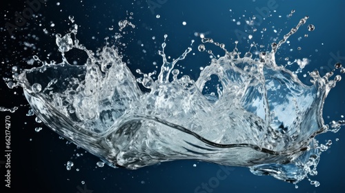 Hyperzoom shot of a crystal-clear water splash