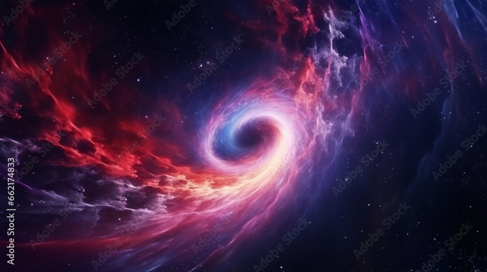 Surreal hyper space vortex with swirling nebulae