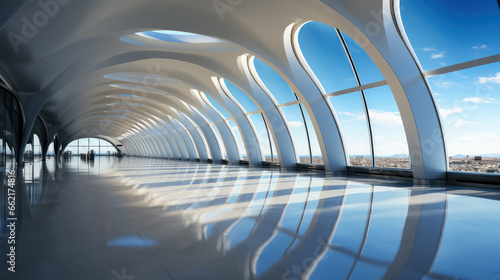Interior modern style of airport architecture , Design and decoration with blank empty space