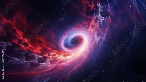 Surreal hyper space vortex with swirling nebulae