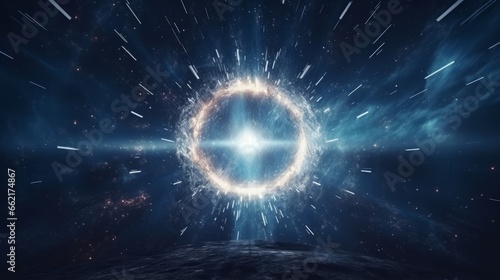 Obraz na płótnie Surreal hyper zoom portal with celestial phenomena