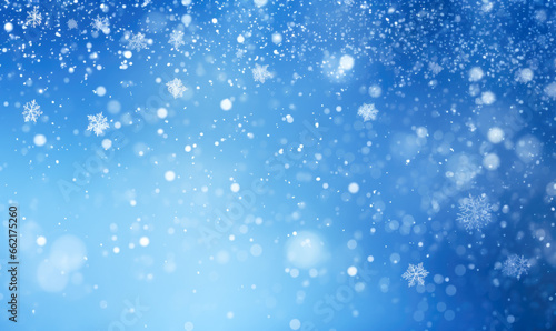 Snowflakes gently descending against a backdrop of the nighttime sky  creating a white canvas.