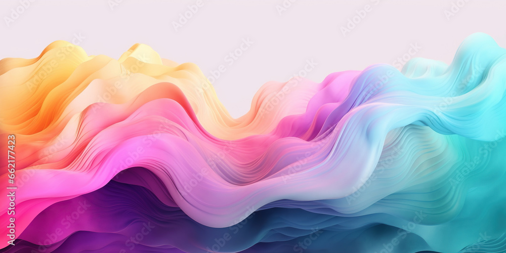 Abstract pastel colors 3d wave background. Wave banner. Abstract background in soft pastel colors - obrazy, fototapety, plakaty 