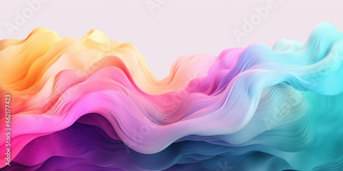 Abstract pastel colors 3d wave background. Wave banner. Abstract background in soft pastel colors photo