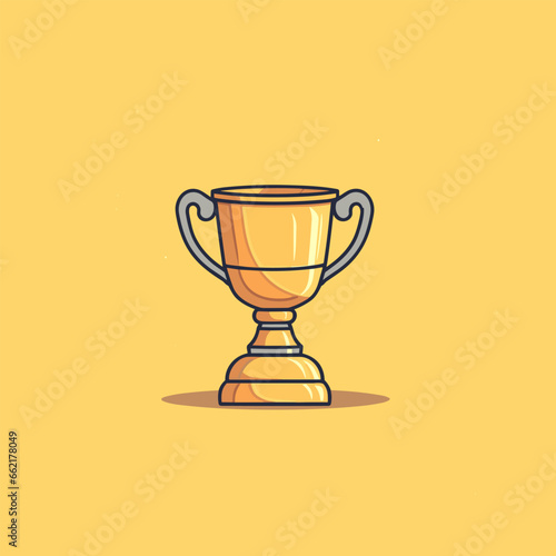 Winner cup hand-drawn comic illustration. Winner cup. Vector doodle style cartoon illustration