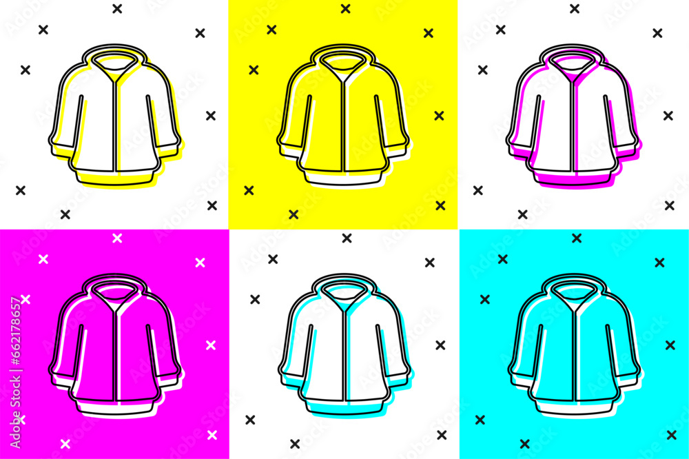 Set Hoodie icon isolated on color background. Hooded sweatshirt. Vector Set Hoodie icon isolated on color background. Hooded sweatshirt. Vector