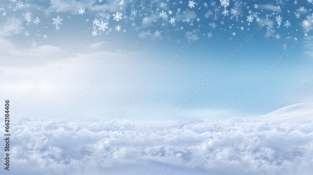 custom made wallpaper toronto digitalUn ciel bleu avec des nuages et des flocons de neige pendant l'hiver.