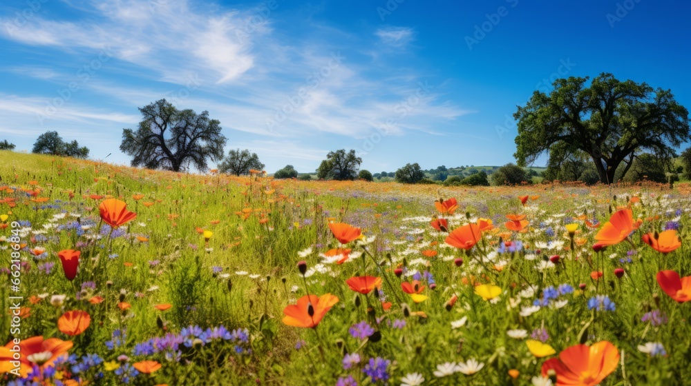 A vibrant meadow filled with wildflowers and positivity