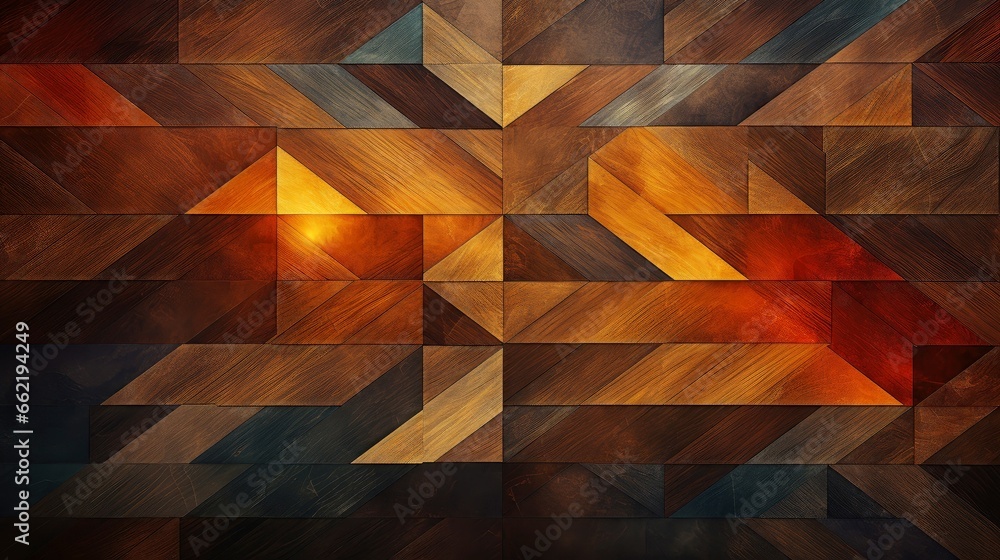 Obraz premium Wood marquetry wall parquet, abstract pattern background