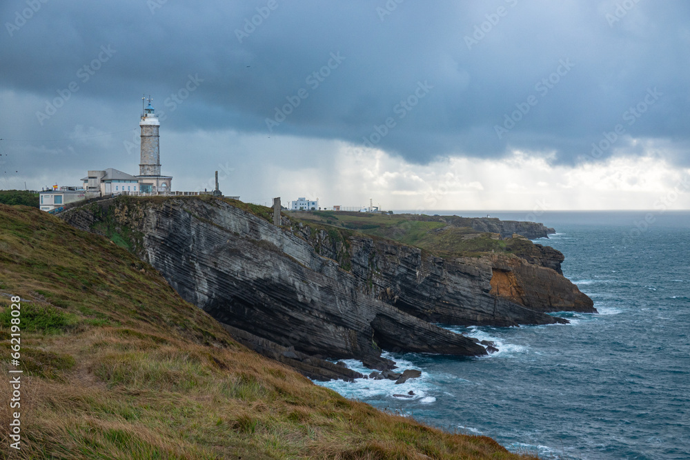 The Lighthouse on Cabo Mayor outside Santander on the atlantic coast of Spain