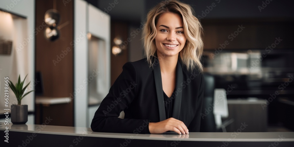 Professional Workforce: Stock Images of Call Center, Reception, and Corporate Workers - obrazy, fototapety, plakaty 