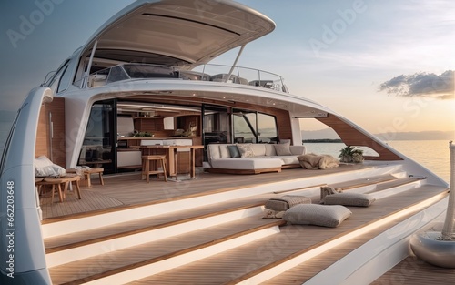 Exterior design of modern yacht © Interactify