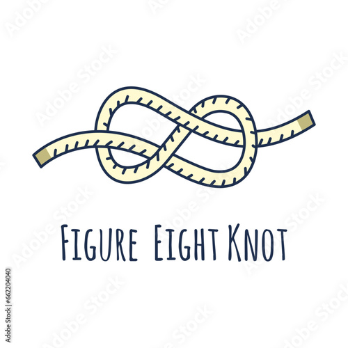 Nautical rope knot Figure Eight Knot
