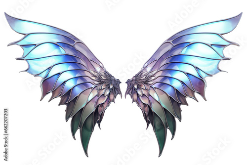 colorful iridescent butterfly elf fantasy fairy wings on transparent background © EOL STUDIOS