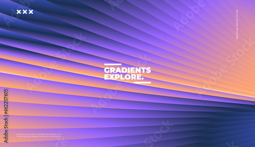 Trendy colorful background with geometric gradient shapes. Vector illustration. 