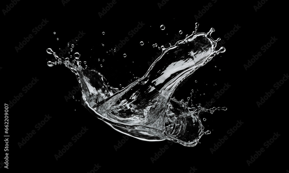 PSD water splash isolated on black background PSD water splash isolated on black background