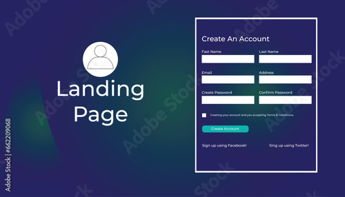 Landing page template design template