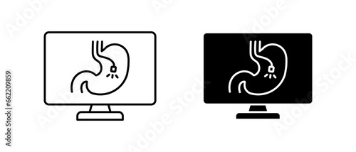 Gastroenterology icon vector set. Medical examination, gastroscopy symbol