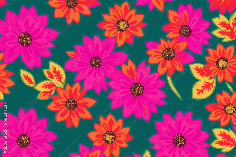 Floral pattern. Enchanting Blooms. A Captivating Floral Pattern Background. Generative AI Floral pattern. Enchanting Blooms. A Captivating Floral Pattern Background. Generative AI
