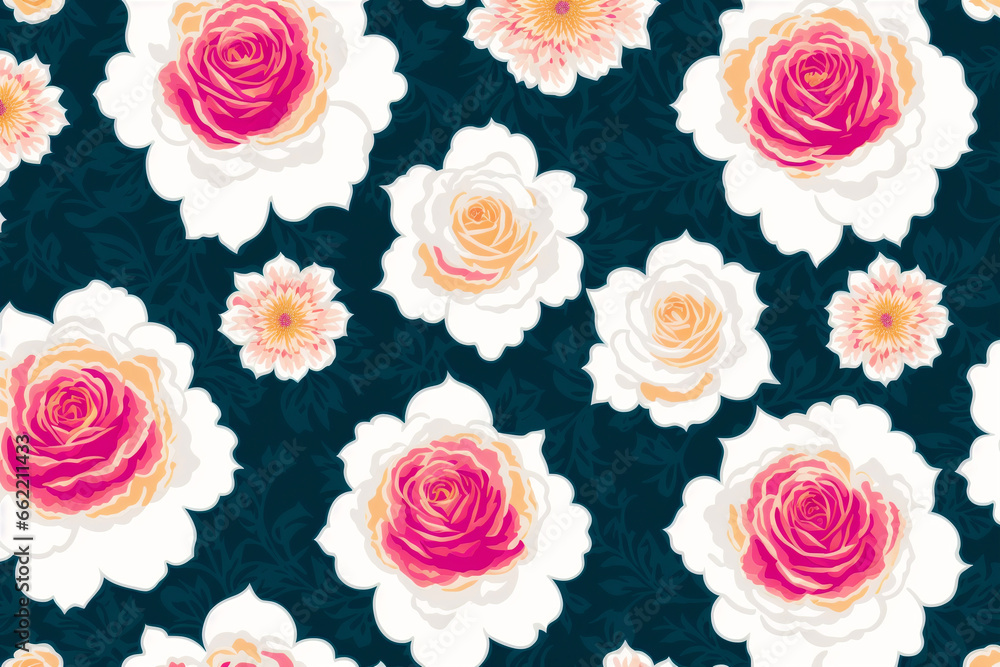 Floral pattern. Enchanting Blooms. A Captivating Floral Pattern Background. Generative AI