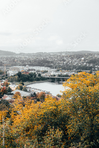 vue sur la ville en automne