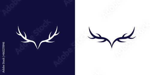 illustration of deer antlers vector logo 