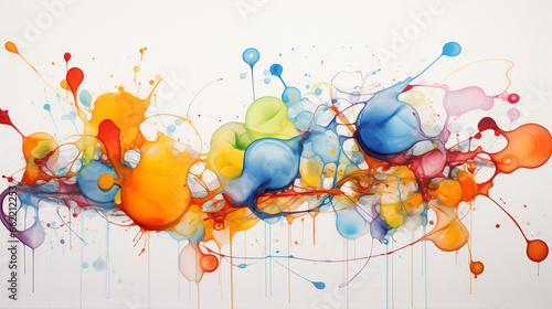Colorful watercolor splash on white background. Watercolor background concept. Generative AI