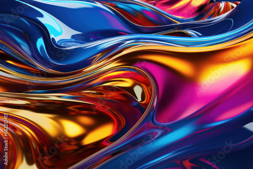 colorful liquid metal.