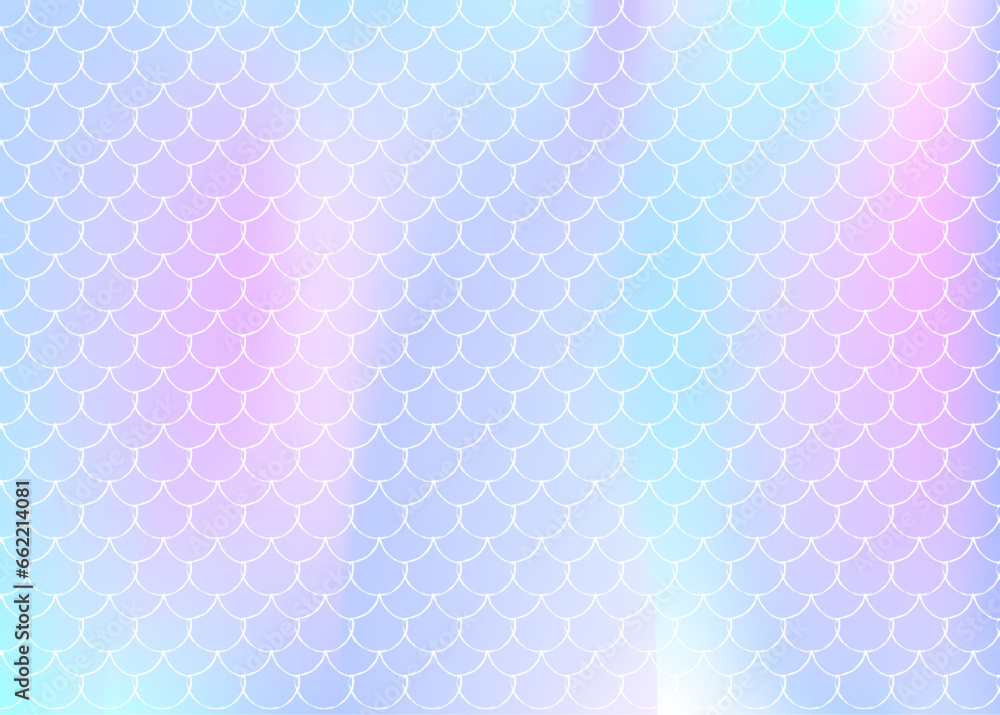 Gradient scale background with holographic mermaid. Gradient scale background with holographic mermaid.