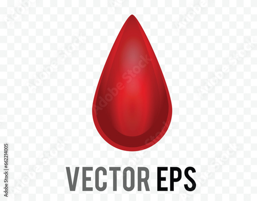 Isolated vector gradient red drop of blood icon