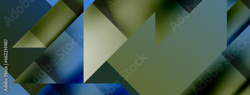 Vivid abstraction unfolds. Triangles in seamless harmony, composing dynamic geometric backdrop. Interplay of angles and hues forms captivating tapestry, evoking modernity and artistic allure