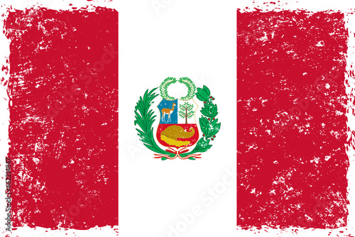 Peru flag grunge distressed style