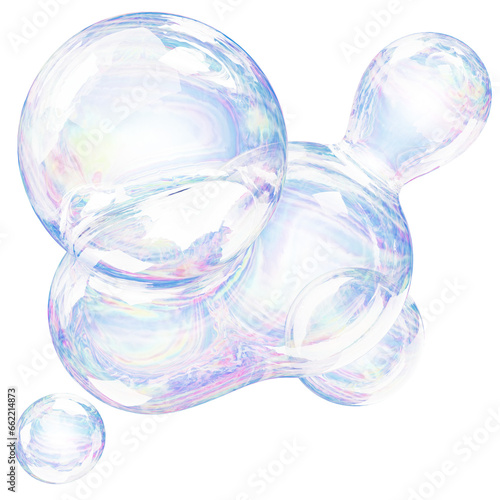 Graphic bubbles illustration, 3d soap bubble clipart, realistic soap bubbles object 