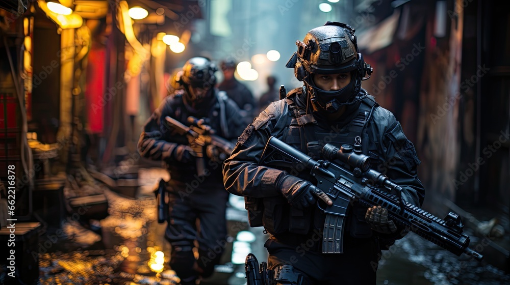 Special operations soldiers against terrorism. Generative AI Special operations soldiers against terrorism. Generative AI