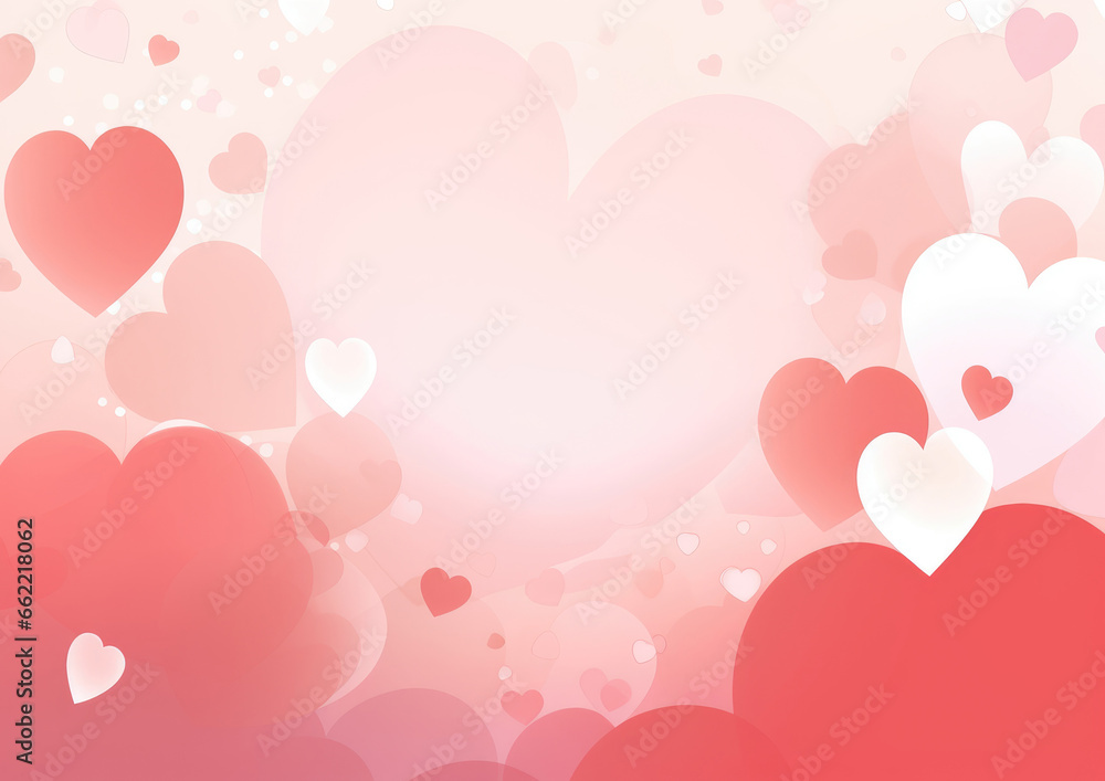 Red and pink hearts. valentine's day abstract background, love cards with hearts.