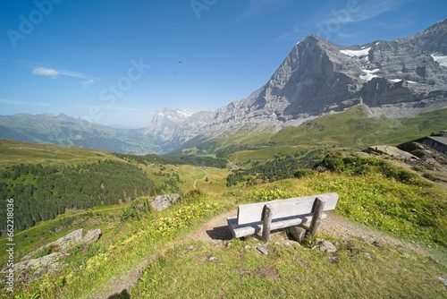 The Bernese Oberland in Switzerland, landscape from the hiking trail 