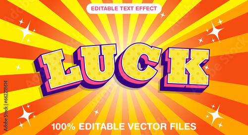 Luck 3d text effect with attractive background